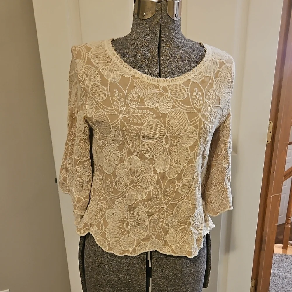 Solitaire Floral Embroidered Rayon Blouse - Picture 1 of 7